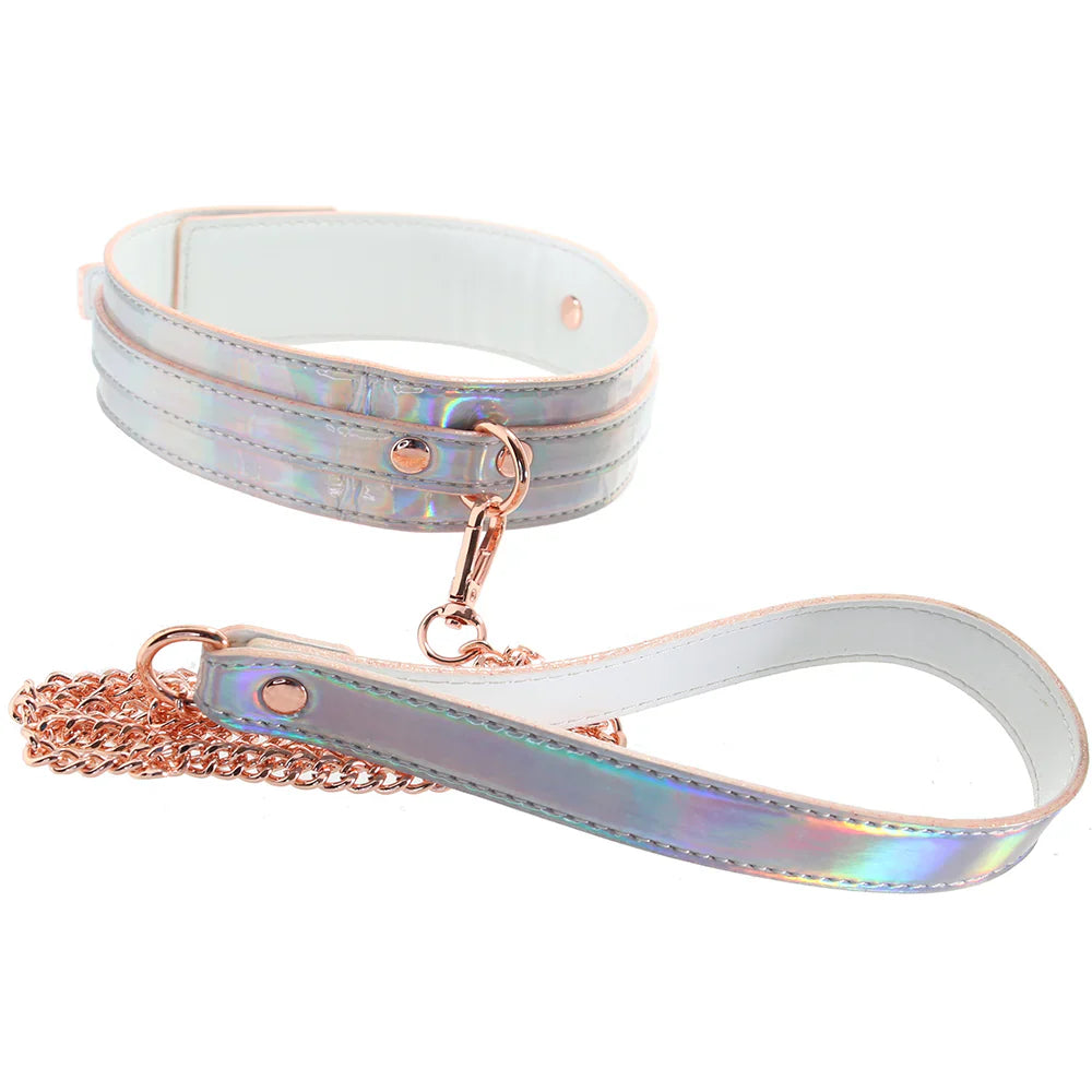 NS Novelties Cosmo Bondage Collar & Leash Rainbow