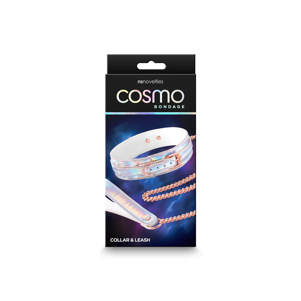 NS Novelties Cosmo Bondage Collar & Leash Rainbow