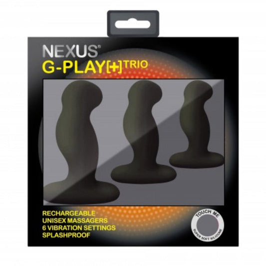 Nexus G-Play Trio+ Plus Unisex Vibrator Set of 3 Sizes Black [SALE*]