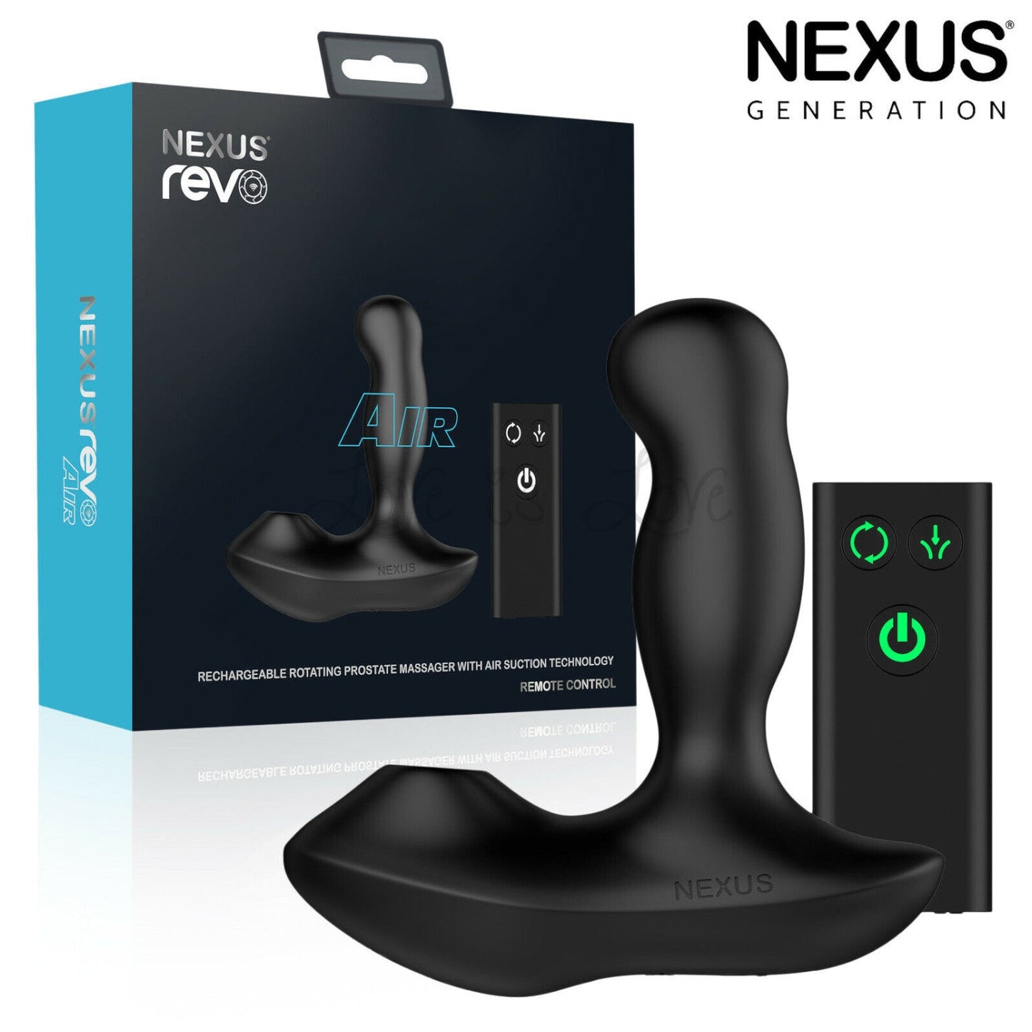 Nexus Revo Air Remote Control Rechargeable Rotating Prostate Massager with Air Suction Technology