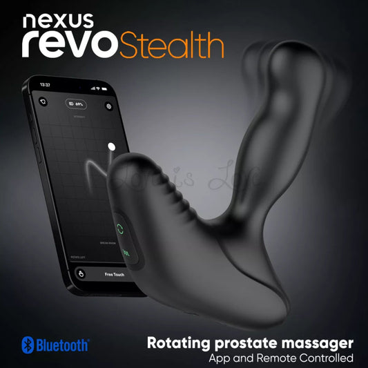 Nexus Revo Stealth Rotating Prostate Massager Bluetooth App Enabled and Remote Controlled (Latest Edition)
