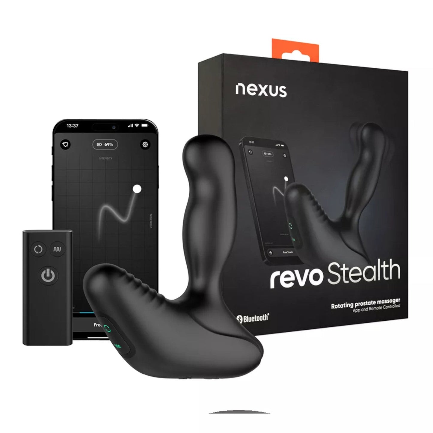 Nexus Revo Stealth Rotating Prostate Massager Bluetooth App Enabled and Remote Controlled (Latest Edition)