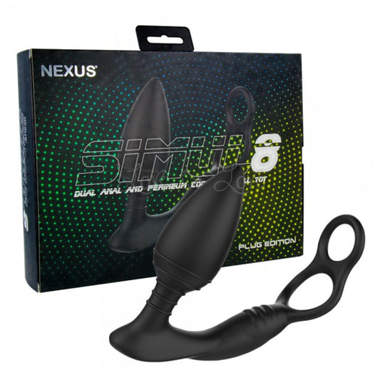 Nexus SIMUL8 Vibrating Double Cock Ring & Butt Plug (Plug Edition)[Limited Period Sale]