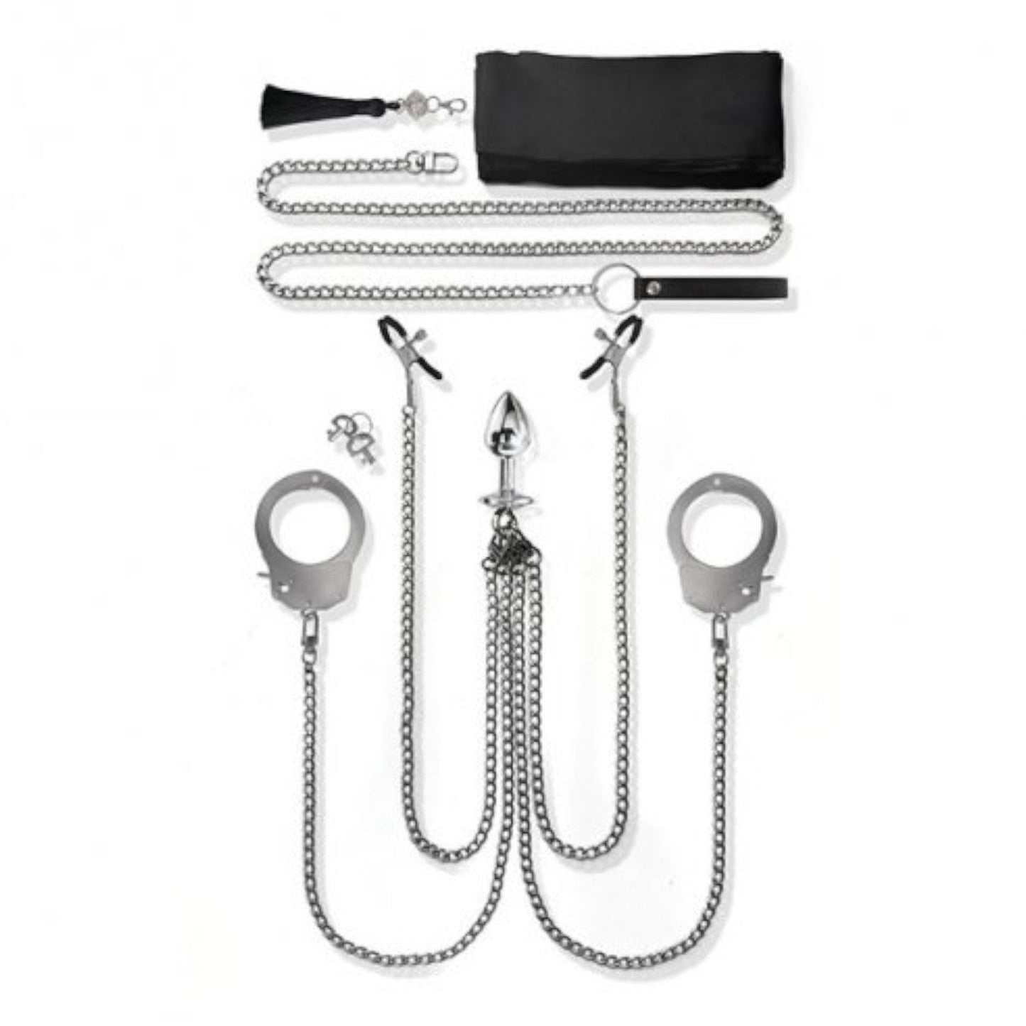 Nixie Interchangeable 8 Piece Metal Bondage Kit 8 Silver