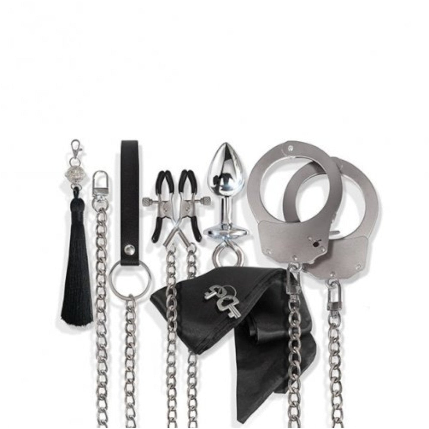 Nixie Interchangeable 8 Piece Metal Bondage Kit 8 Silver