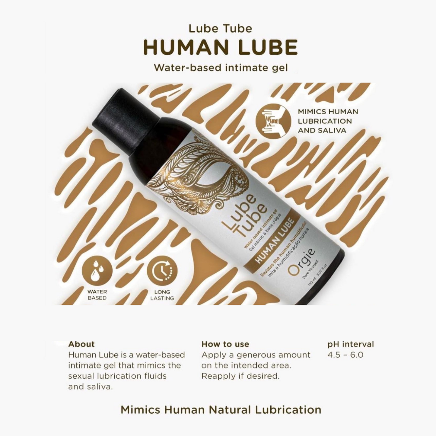 Orgie Lube Tube Human Lube Water-Based Intimate Gel 150 ML (Exp 03/2027)(Limited Period Sale)