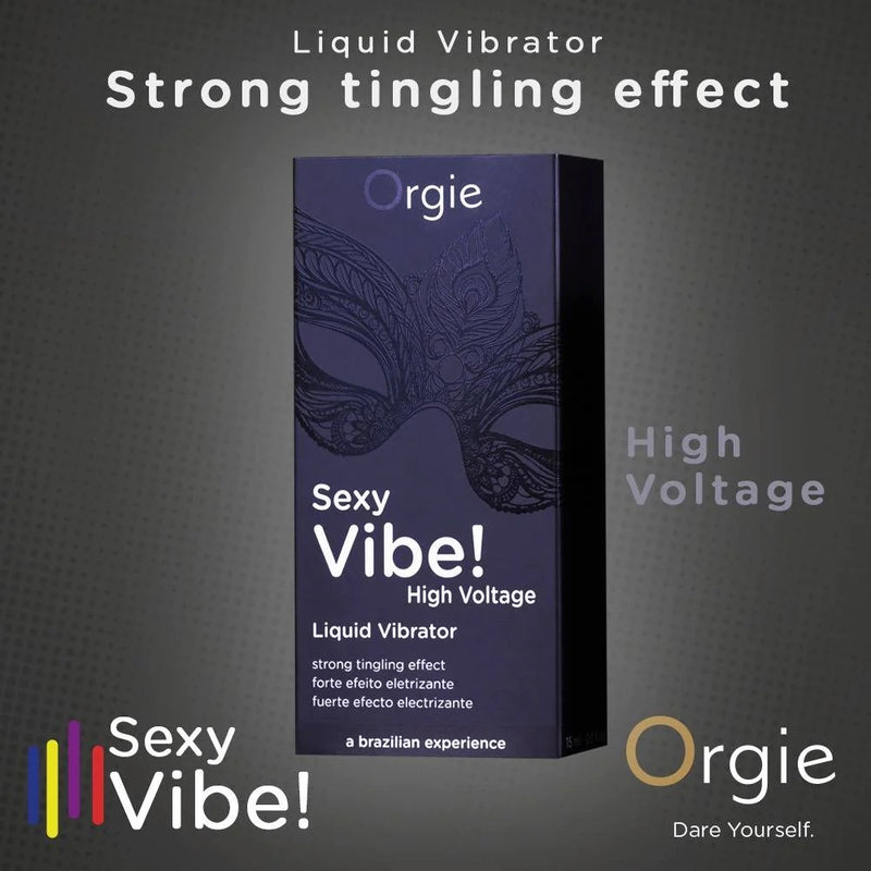 Orgie Sexy Vibe Liquid Vibrator High Voltage Strong Tingling Effect Gel 15 ML 0.5 FL OZ (Limited Period Sale)
