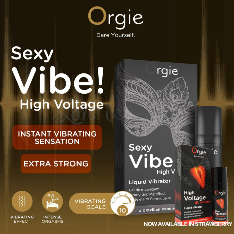 Orgie Sexy Vibe Liquid Vibrator High Voltage Strong Tingling Effect Gel 15 ML 0.5 FL OZ (Limited Period Sale)