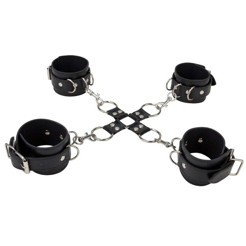 Shots Ouch! Leather Hand and Leg Cuffs