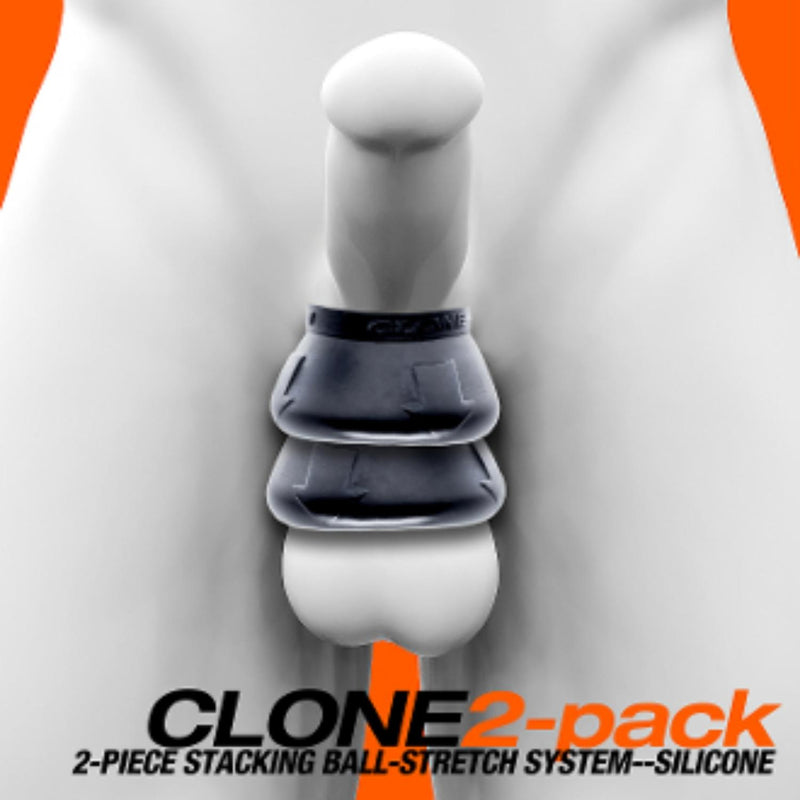 Oxballs Clone Duo 2-Pack Stacking Stretch Ballstretchers Black OX-1919 [Limited Time Offer]