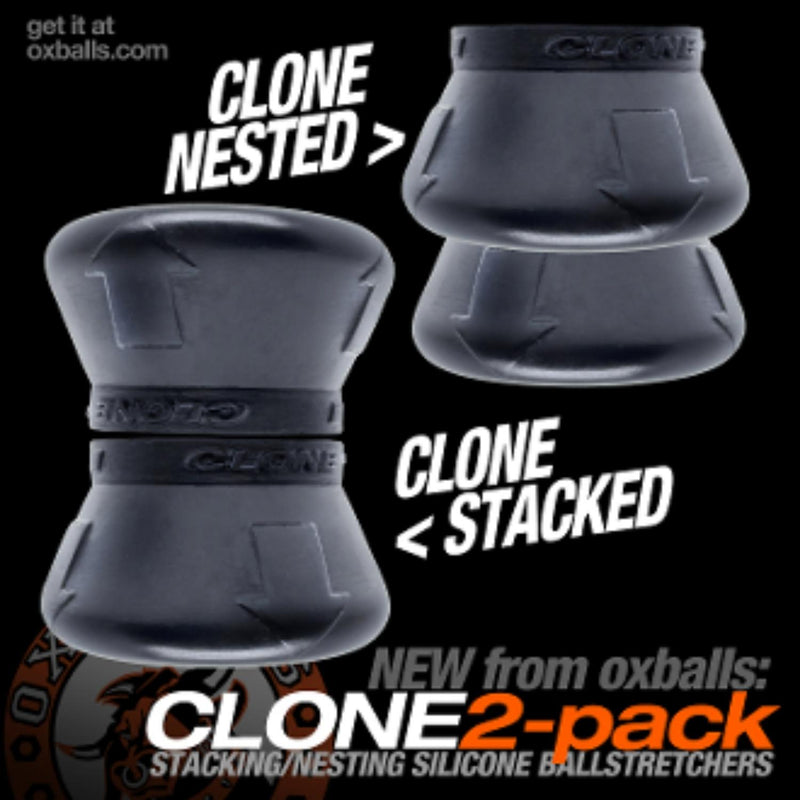 Oxballs Clone Duo 2-Pack Stacking Stretch Ballstretchers Black OX-1919 [Limited Time Offer]
