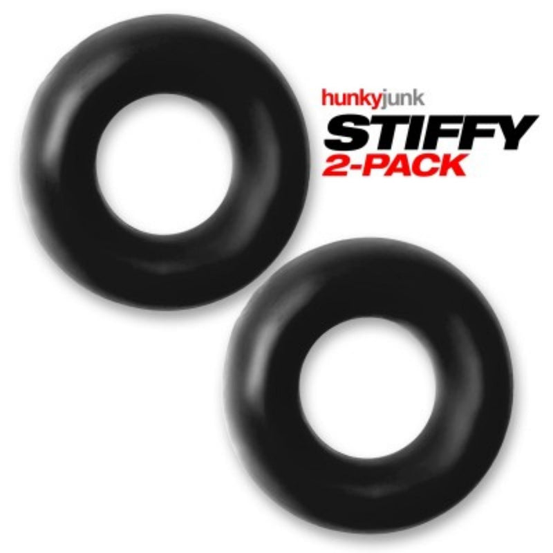 Oxballs Hunkyjunk Stiffy Bulge Silicone C-Rings 2-Pack Tar Ice or Clear ice