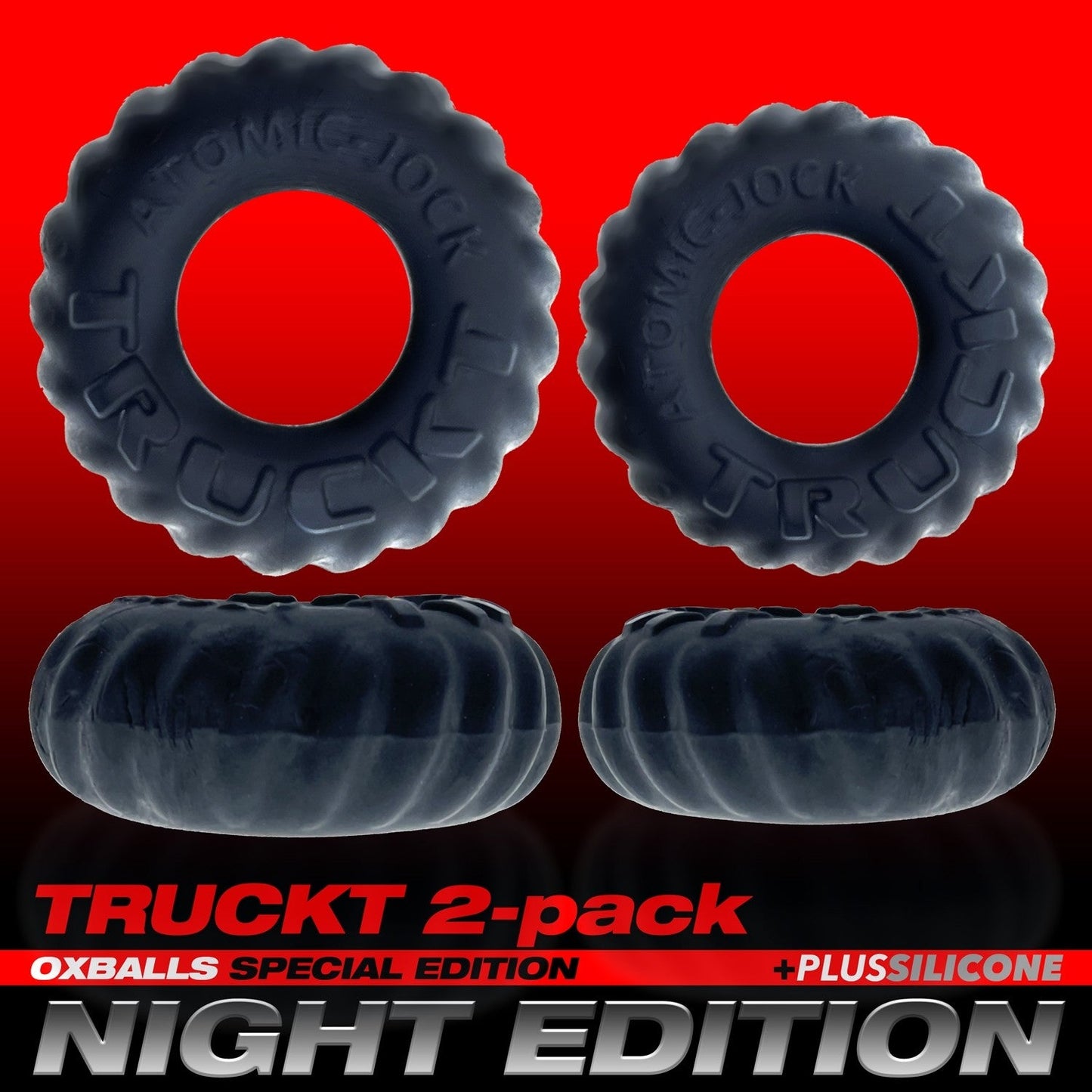 Oxballs TruckT Cock and Ball Ring Special Edition Velvet Feel Night Black