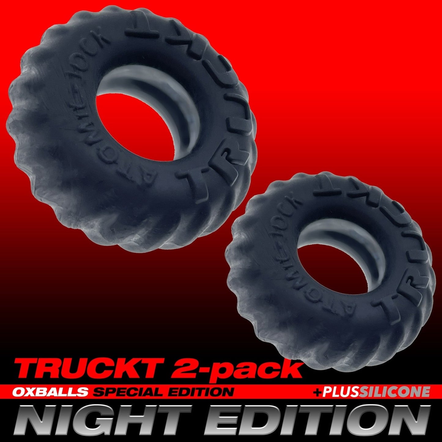 Oxballs TruckT Cock and Ball Ring Special Edition Velvet Feel Night Black