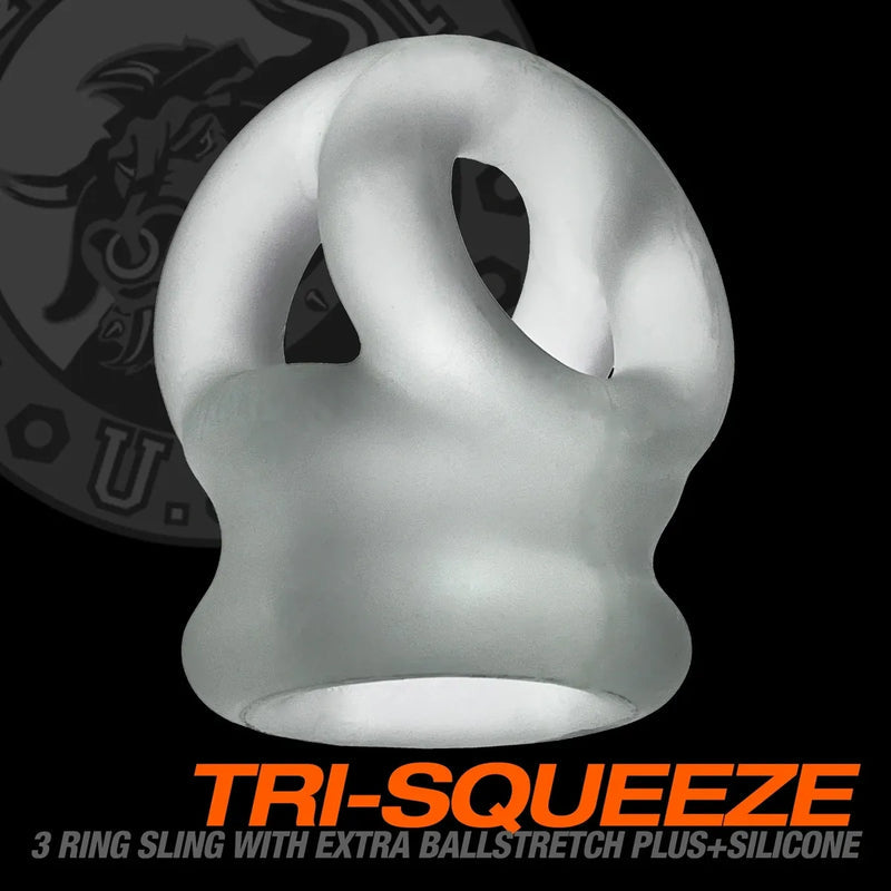 Oxballs Tri-Squeeze 3-Ring Ballstretcher & Cock Sling: Maximum Bulge Enhancer (Oxballs Authorized Dealer)
