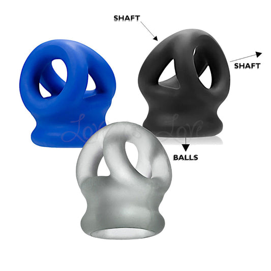 Oxballs Tri-Squeeze 3-Ring Ballstretcher & Cock Sling: Maximum Bulge Enhancer (Oxballs Authorized Dealer)