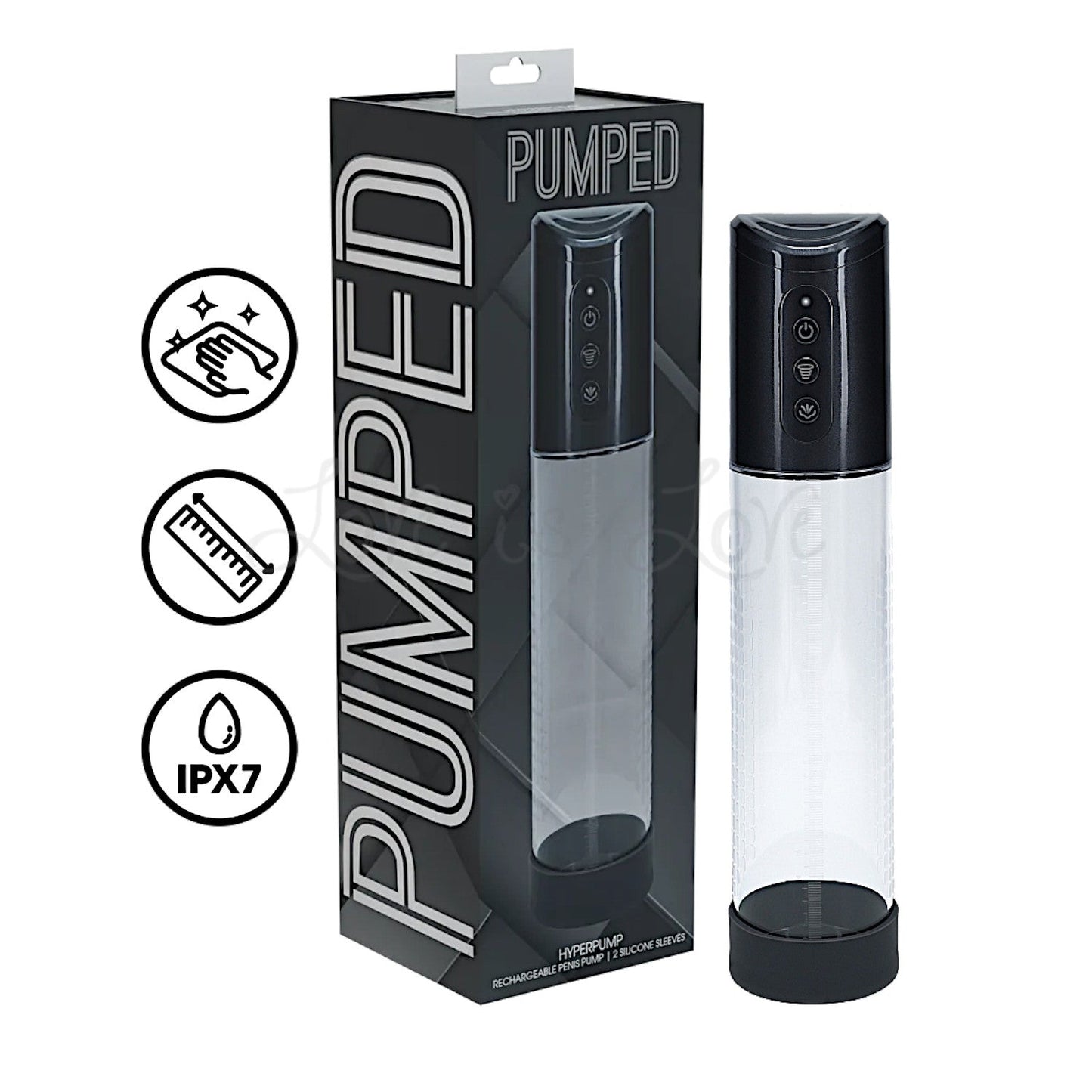 Shots Pumped HyperPump Rechargeable Penis Pump Gun Metal