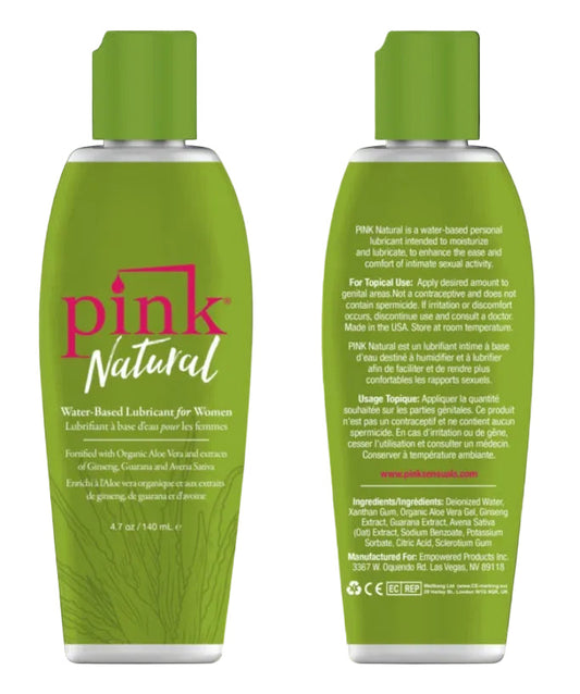 Pink Natural Hypoallergenic Water-Based Lubricant