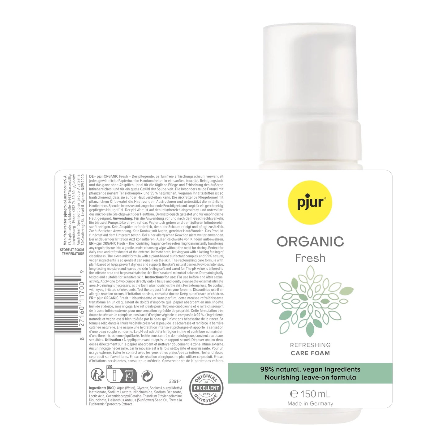 Pjur Organic Fresh Refreshing Care Foam 150 ML