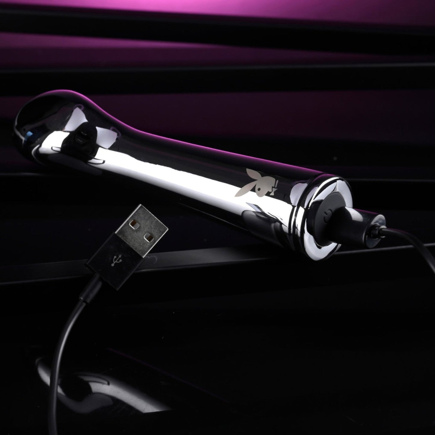 Playboy Swoon Rechargeable Vibrator Aluminum Platinum