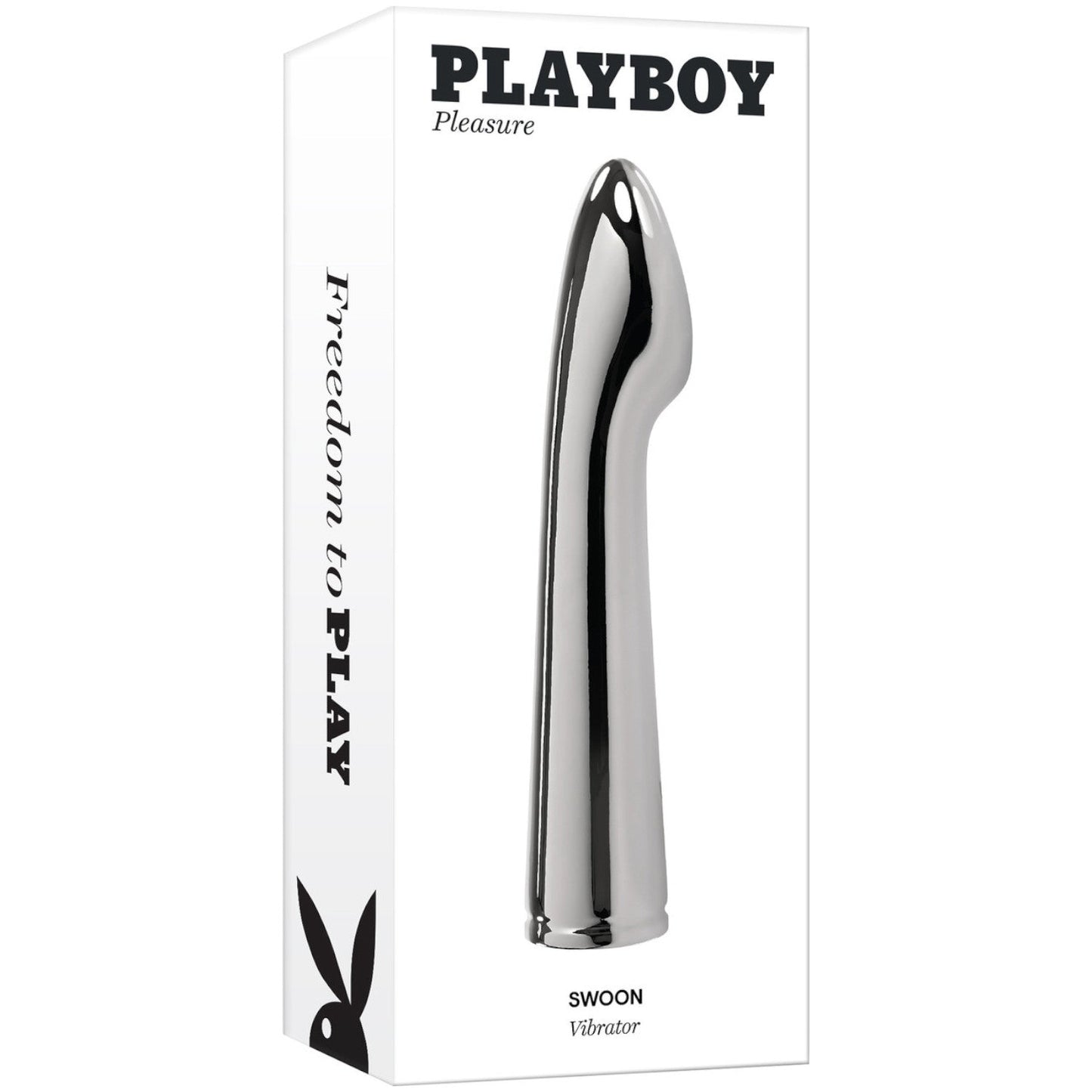 Playboy Swoon Rechargeable Vibrator Aluminum Platinum
