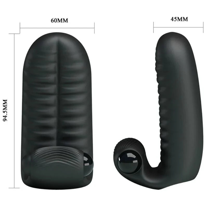 Pretty Love Abbott Double Finger Sleeve Vibrator Black