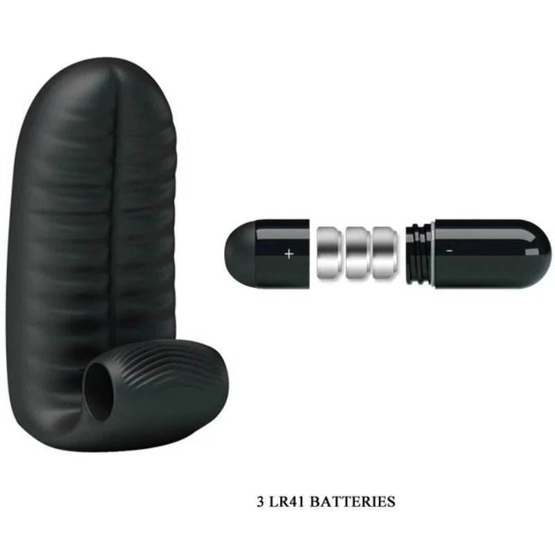 Pretty Love Abbott Double Finger Sleeve Vibrator Black