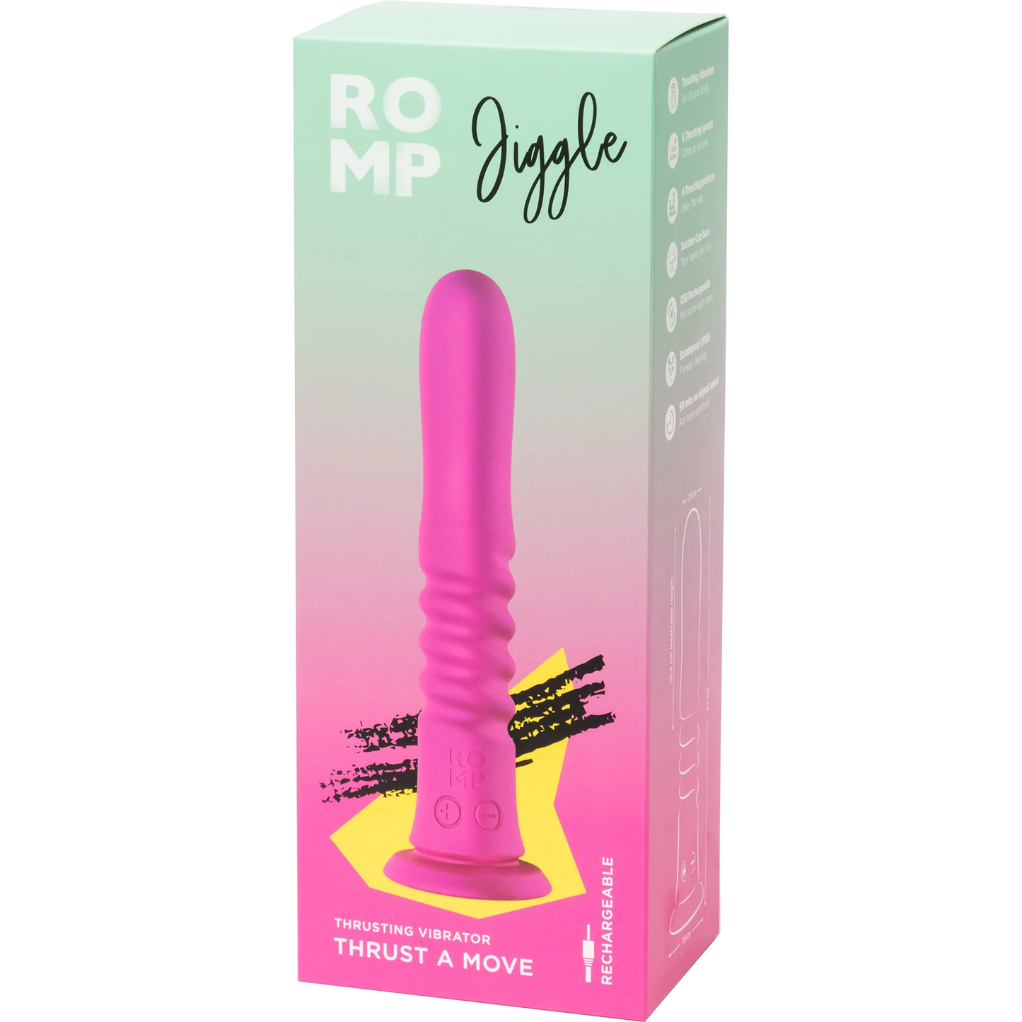 ROMP Jiggle Silicone Thrusting Vibrator 9 Inch