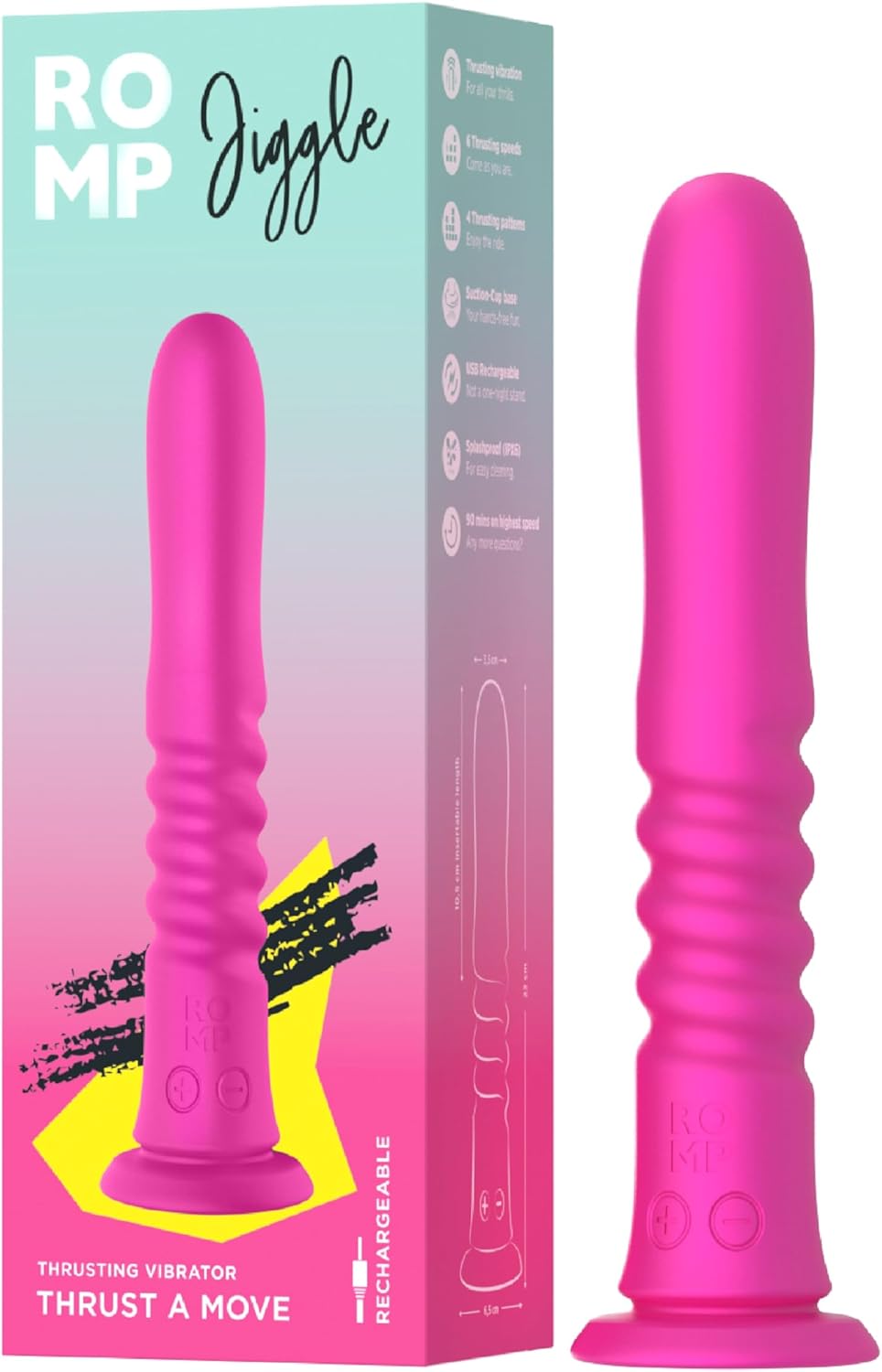 ROMP Jiggle Silicone Thrusting Vibrator 9 Inch