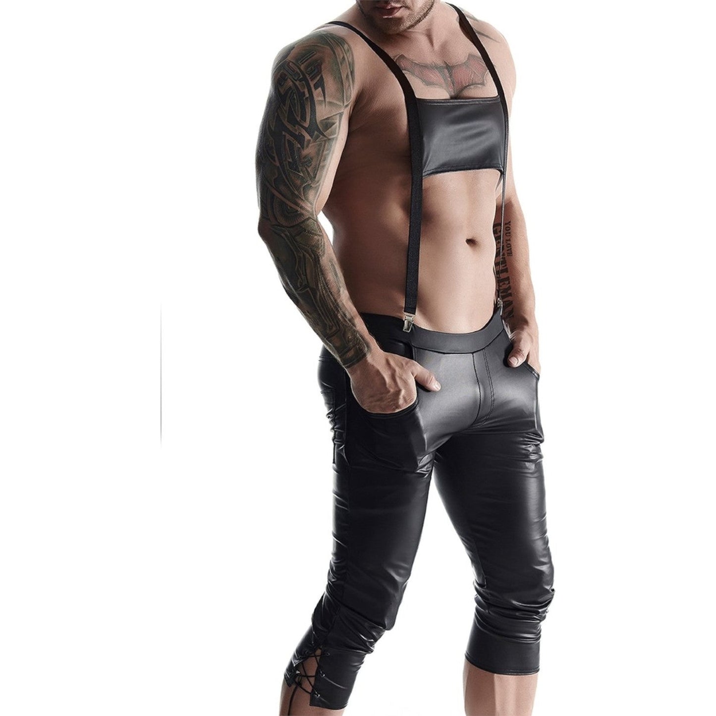 Regnes Fetish Planet Lingerie Outlet 3/4 Men's Pants in Bavarian Style Black Small [SALE]