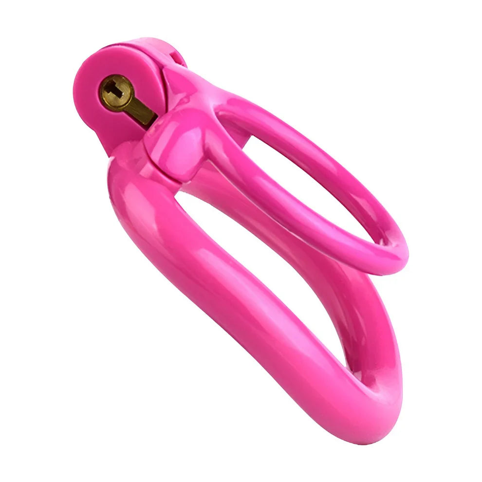 Resin 3D Printed Dual Cock Ring Chastity Cage #215 4 Rings Pink