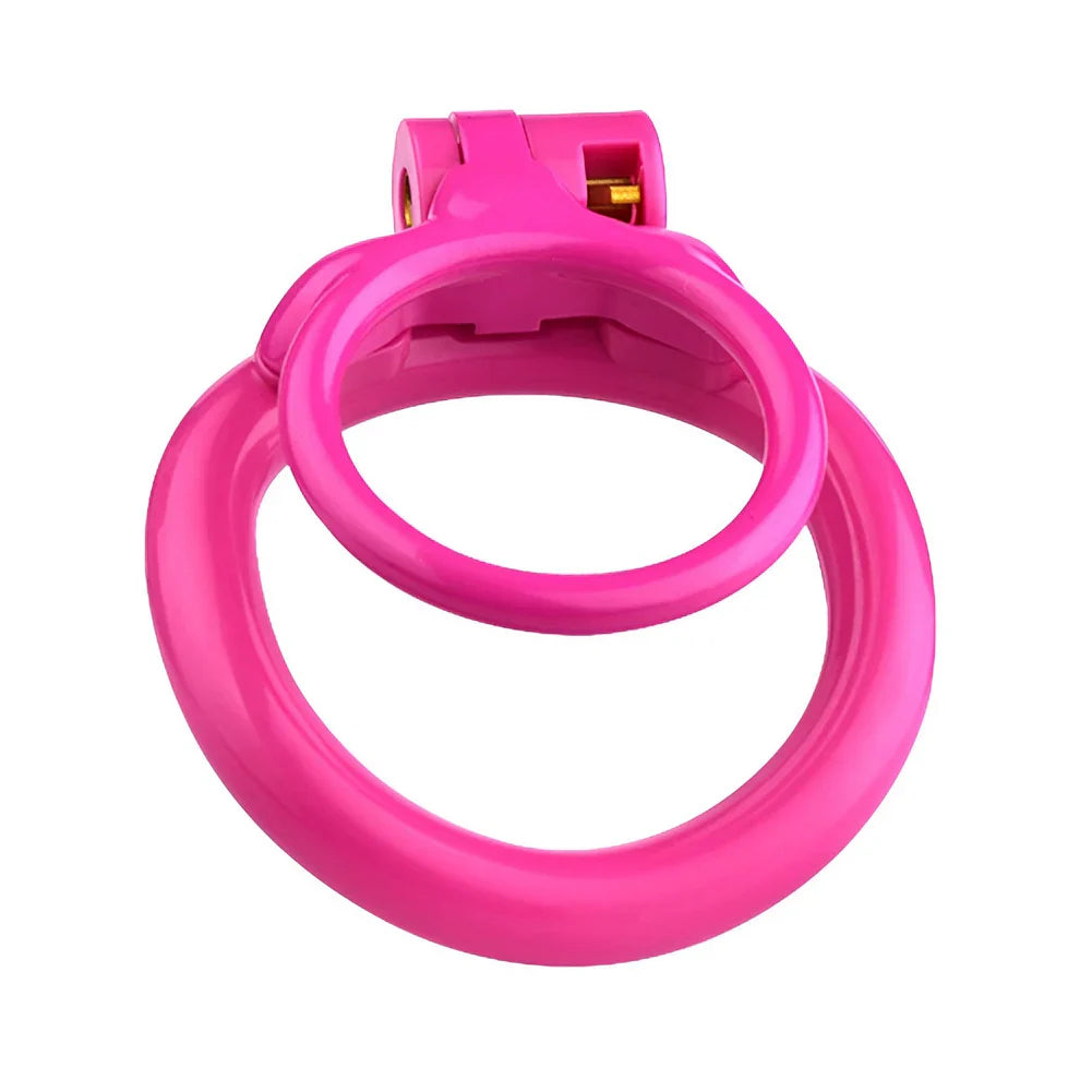 Resin 3D Printed Dual Cock Ring Chastity Cage #215 4 Rings Pink