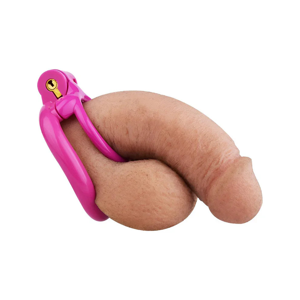Resin 3D Printed Dual Cock Ring Chastity Cage #215 4 Rings Pink