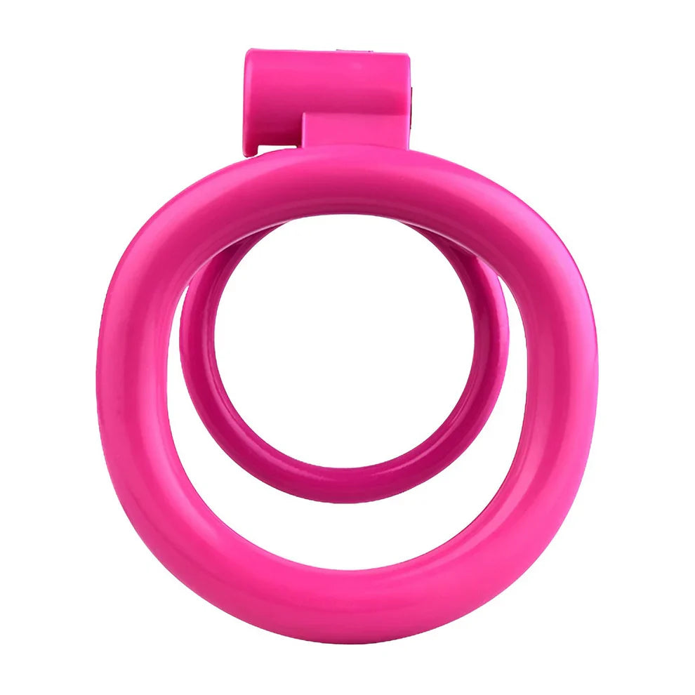 Resin 3D Printed Dual Cock Ring Chastity Cage #215 4 Rings Pink