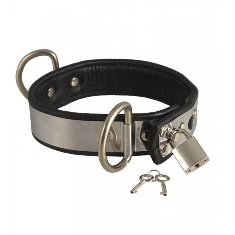 Rimba Leather Collar With Metal and Padlock RIM 7522 (Clearance Sale*)