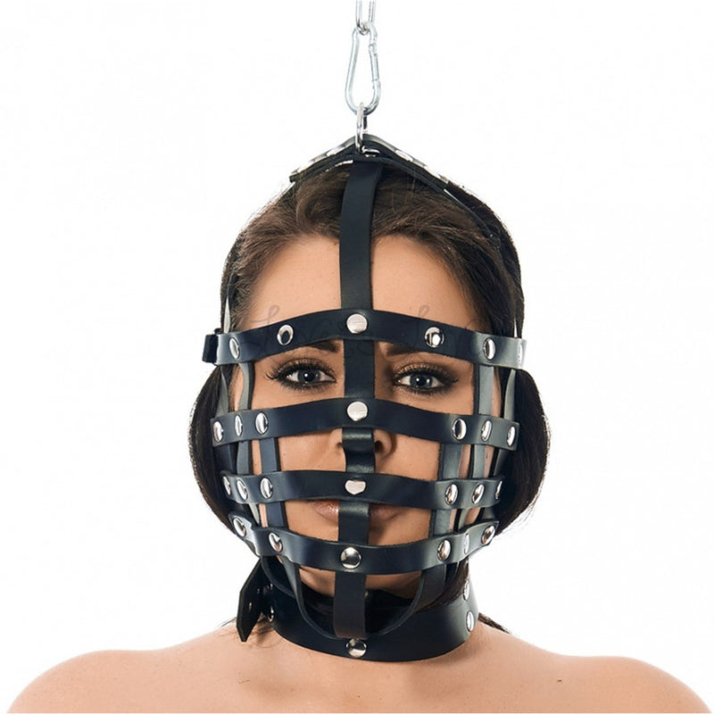Rimba Leather Muzzle Mask with Top Hanging Ring RIM 7601 [Limited Time Offer]