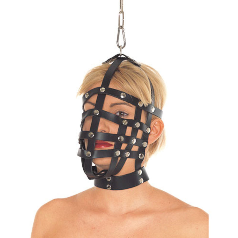 Rimba Leather Muzzle Mask with Top Hanging Ring RIM 7601 [Limited Time Offer]