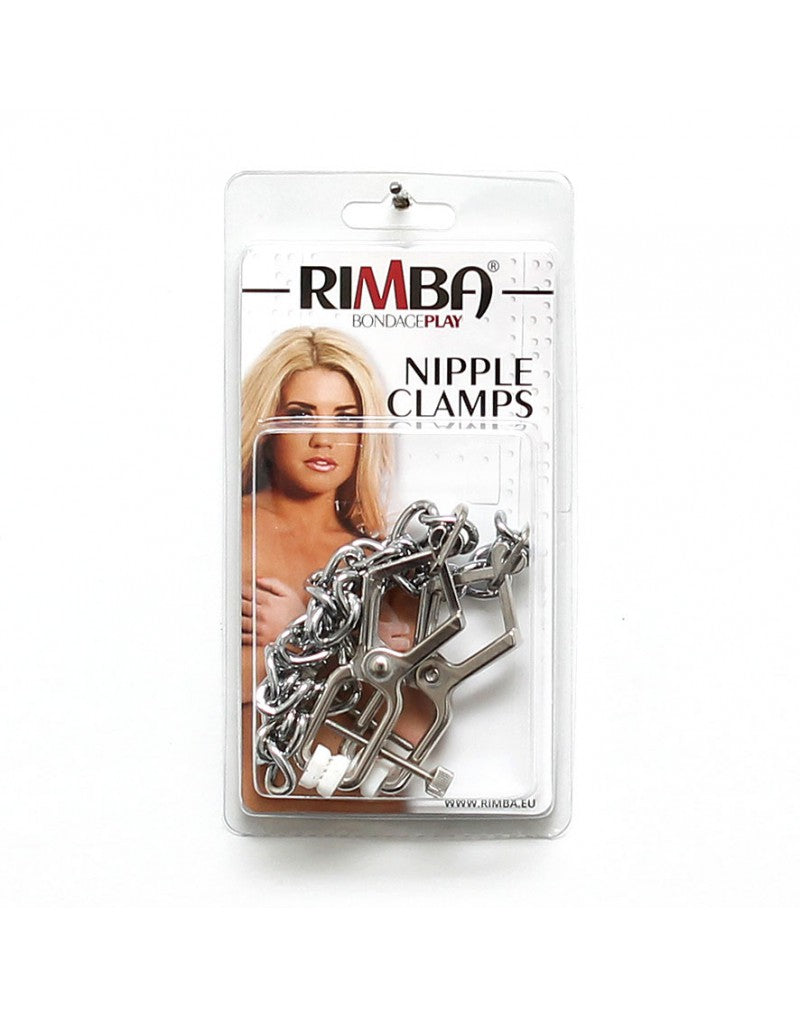 Rimba Metal Adjustable Butterfly Nipple Clamps with Chain Silver RIM 7832