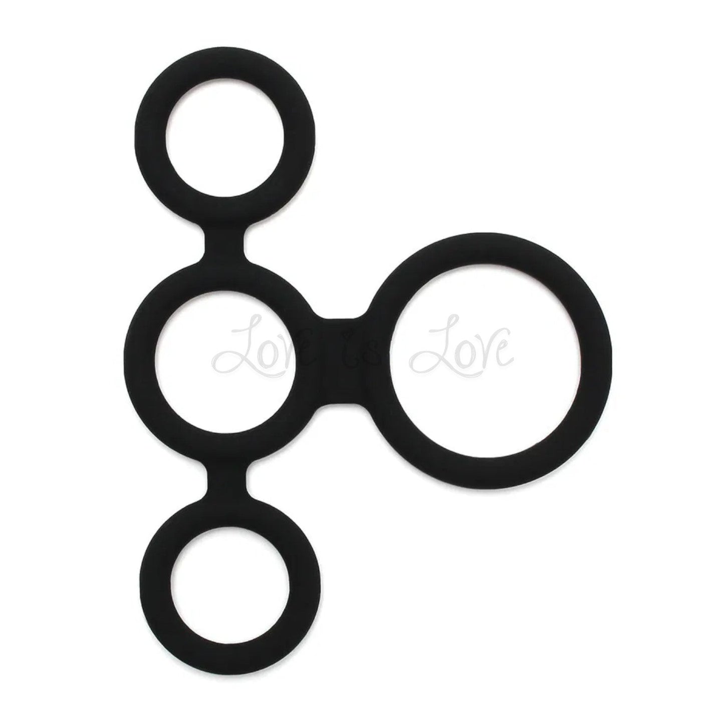 Rimba Quatro Cock Ring and Ball Splitter Black (Limited Period Sale)