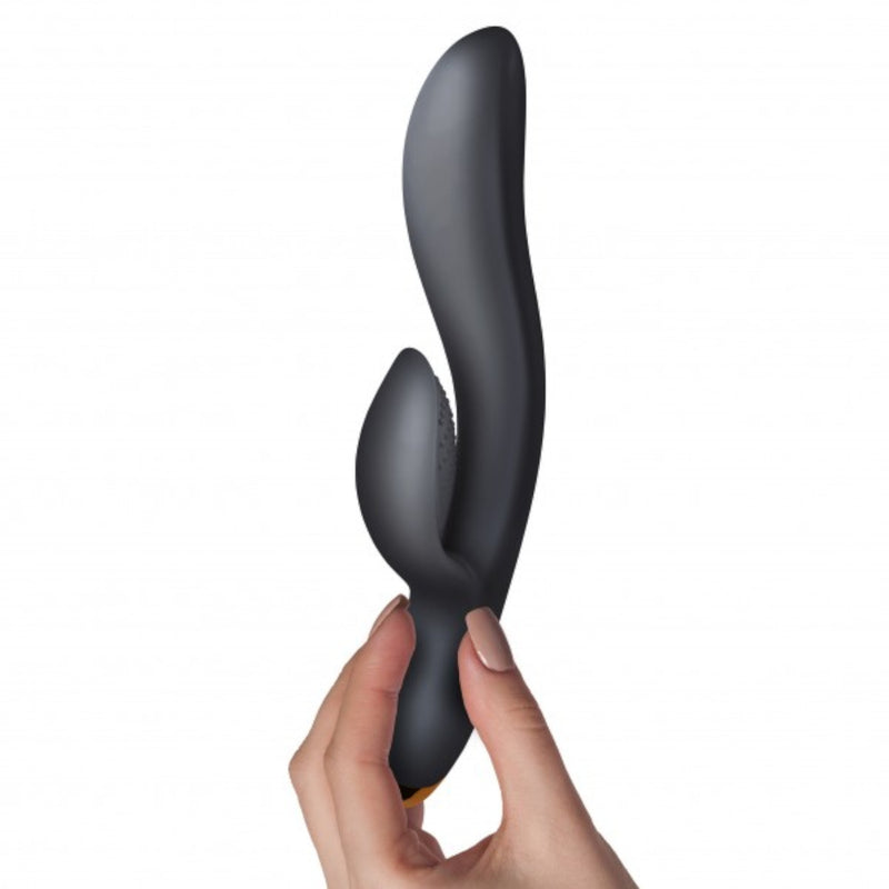 Rocks-Off 10 Speed Regala Rechargeable Silicone Rabbit Vibrator Black (Limited Period Sale)