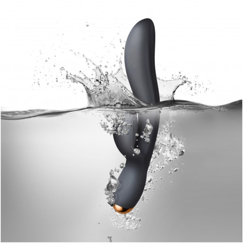 Rocks-Off 10 Speed Regala Rechargeable Silicone Rabbit Vibrator Black (Limited Period Sale)