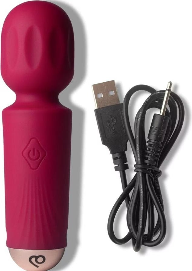 Rocks Off Rechargeable Mini Wand 16 Functions Azalea Red (Pocket Size & Travel Ready)
