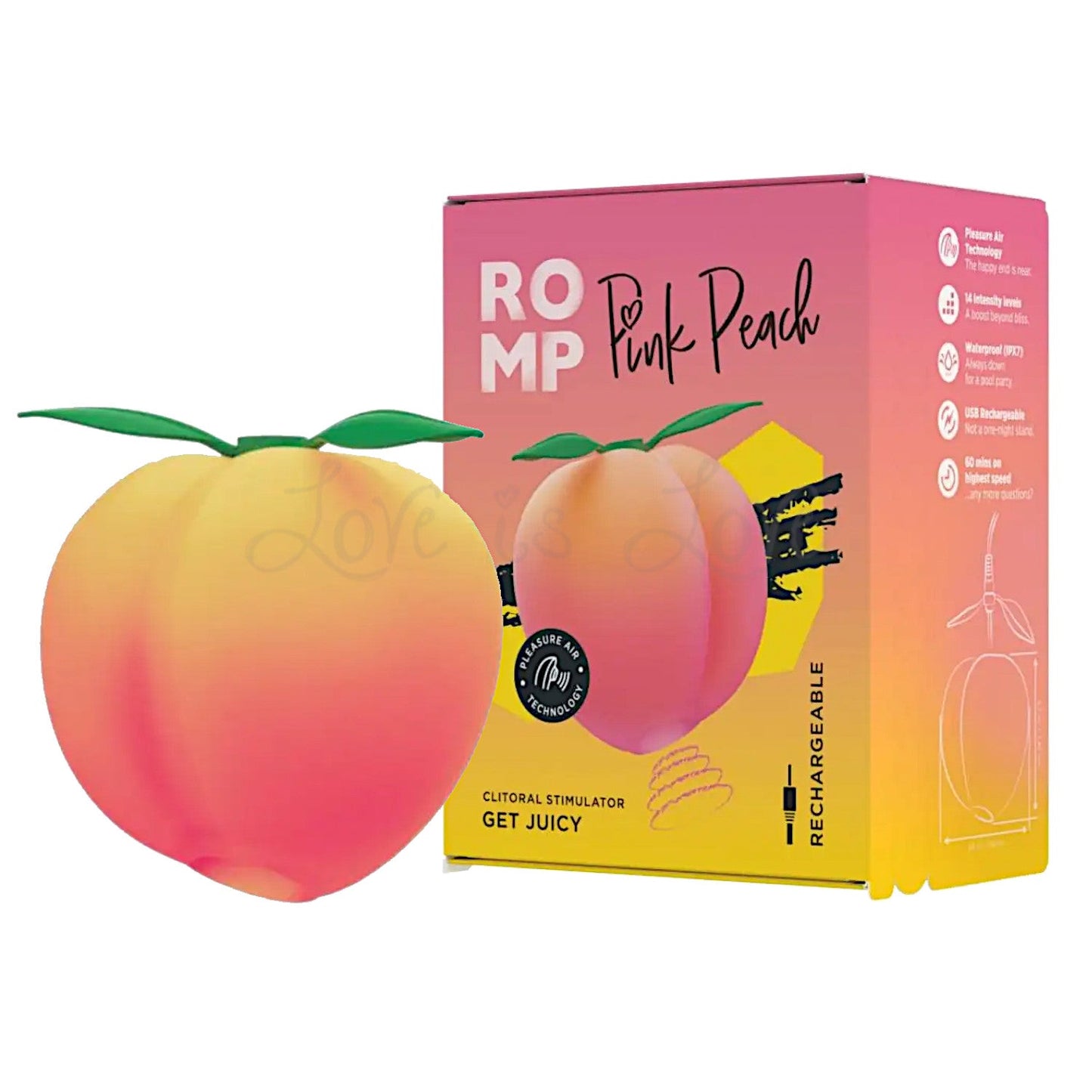 Romp Pink Peach Clitoral Suction Stimulator Get Juicy