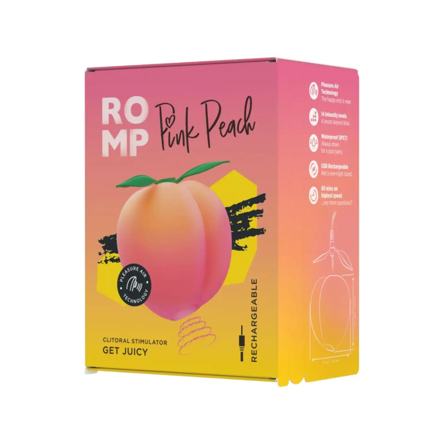 Romp Pink Peach Clitoral Suction Stimulator Get Juicy