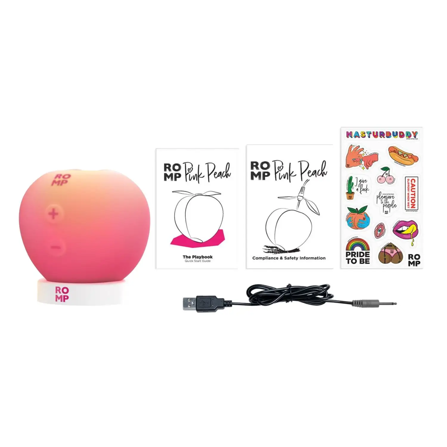 Romp Pink Peach Clitoral Suction Stimulator Get Juicy