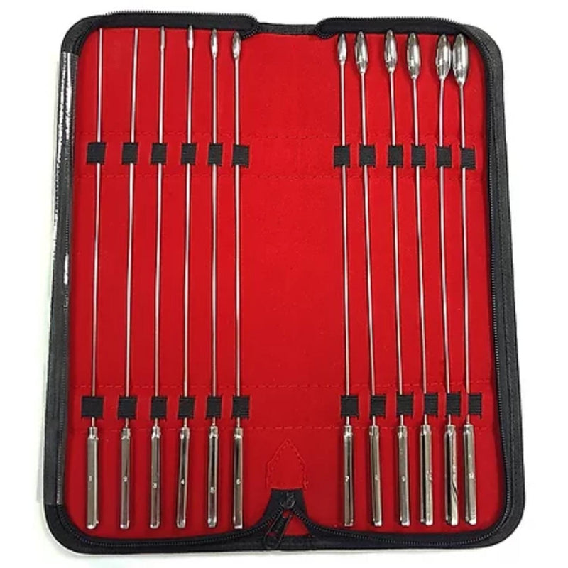 Rouge Stainless Steel Rosebud Urethral Sound Kit Set of 12