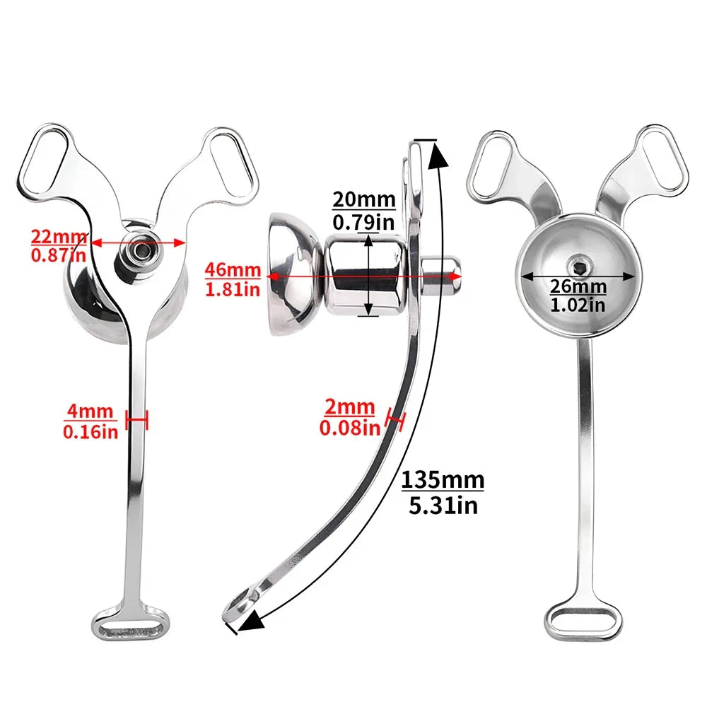 Stainless Steel Blue Butterfly Clit Chastity Cage Set #3233 Ice Dragon (with Black Belt)