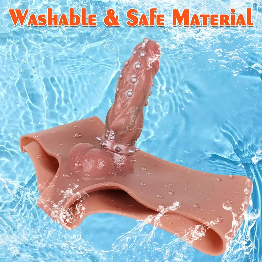 Silicone Strap-on Hollow Spiky Penis Briefs 7.3 inch [Limited Time Offer]