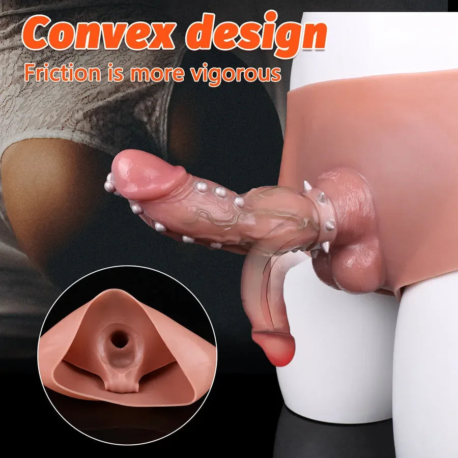 Silicone Strap-on Hollow Spiky Penis Briefs 7.3 inch [Limited Time Offer]