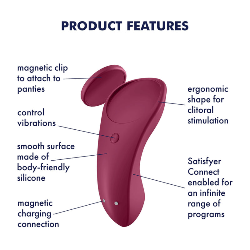 Satisfyer Sexy Secret App-Controlled Panty Vibrator Red (Authrozied Retailer)